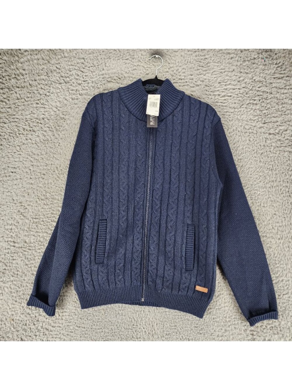 Buffalo David Bitton Sweater Jacket Mens Medium Blue Knit Cardigan *NWT*